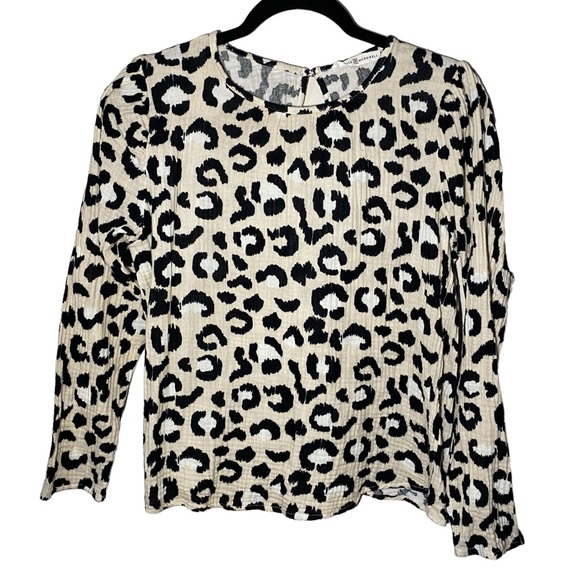 Michelle McDowell Tops - Michelle McDowell Women's Cheetah Leopard Animal‎ Print Long Sleeve Blouse Top
